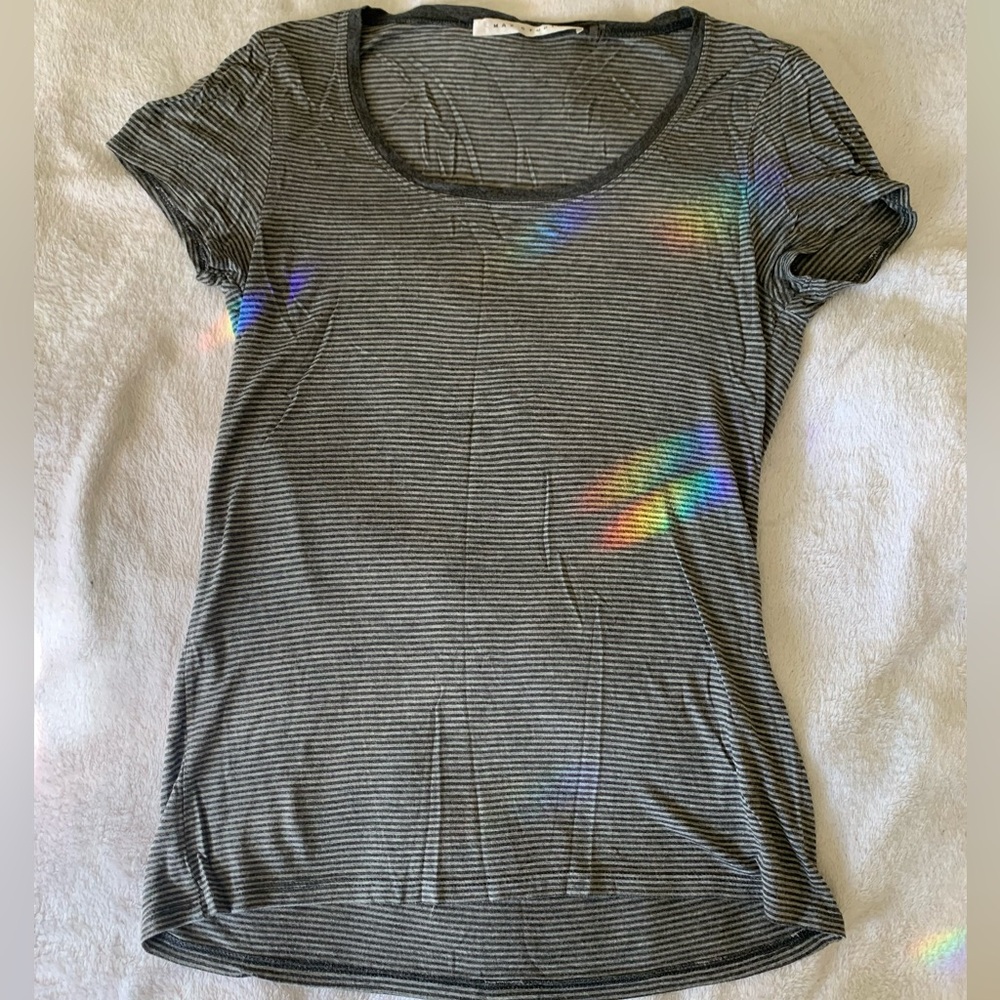 Max Studio Striped Gray Top (super soft)